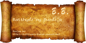 Batthyány Buzás névjegykártya